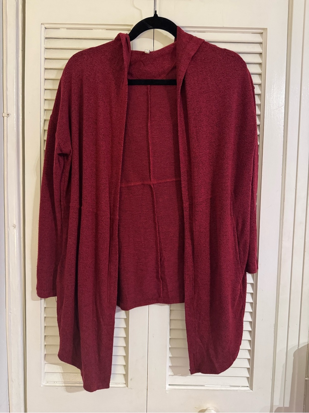 Red Burgundy Z Supply Cardigan with Hood and Pockets (XS)